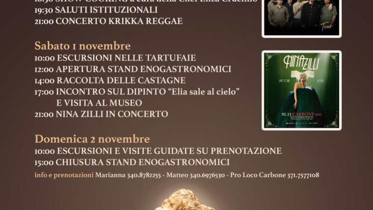 locandina mostra tartufo a Carbone